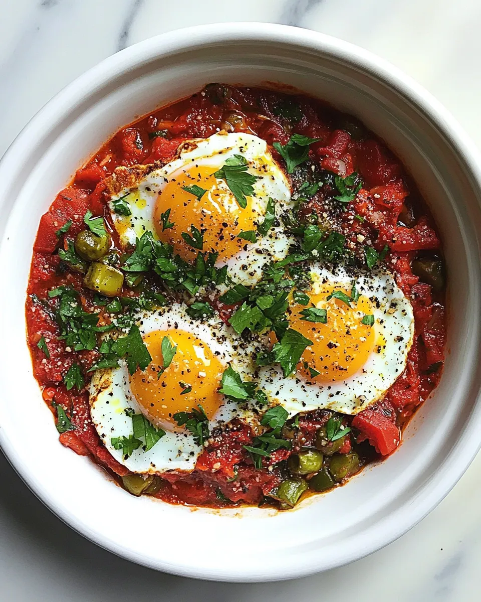 Homemade Puttanesca Poached Eggs photo