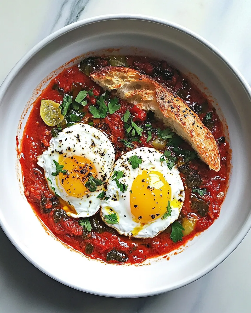 Easy Puttanesca Poached Eggs recipe photo