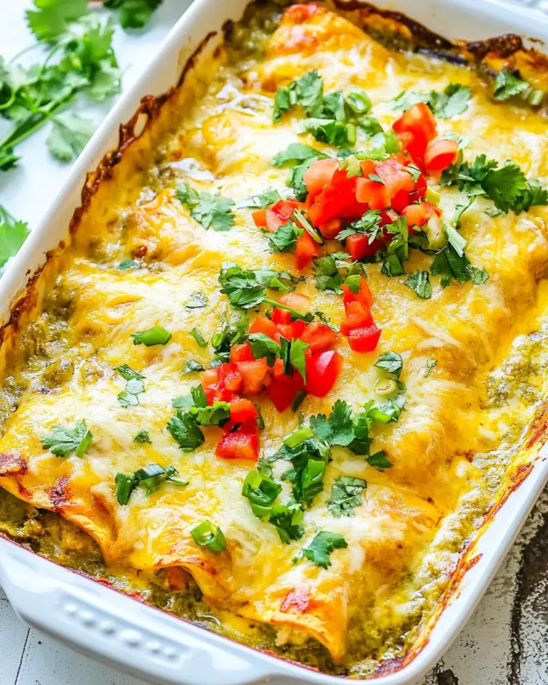 Homemade Quick and Easy Green Chile Chicken Enchilada Casserole photo