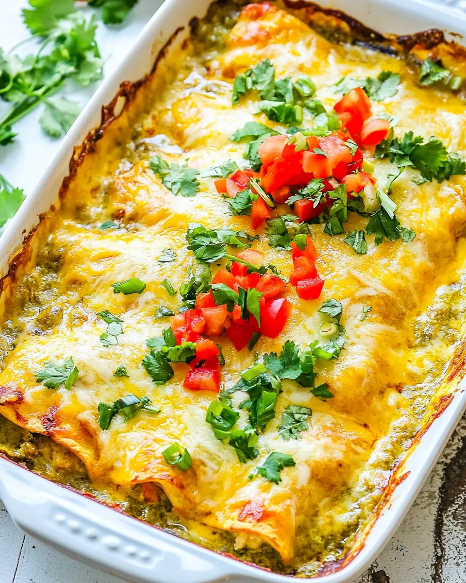 Homemade Quick and Easy Green Chile Chicken Enchilada Casserole photo