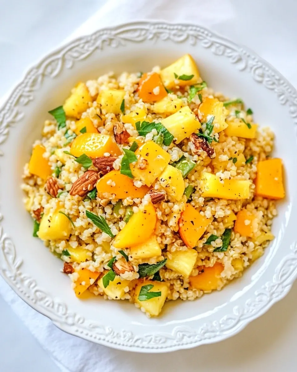 Healthy Quinoa Salad With Squash And Pineapples shot