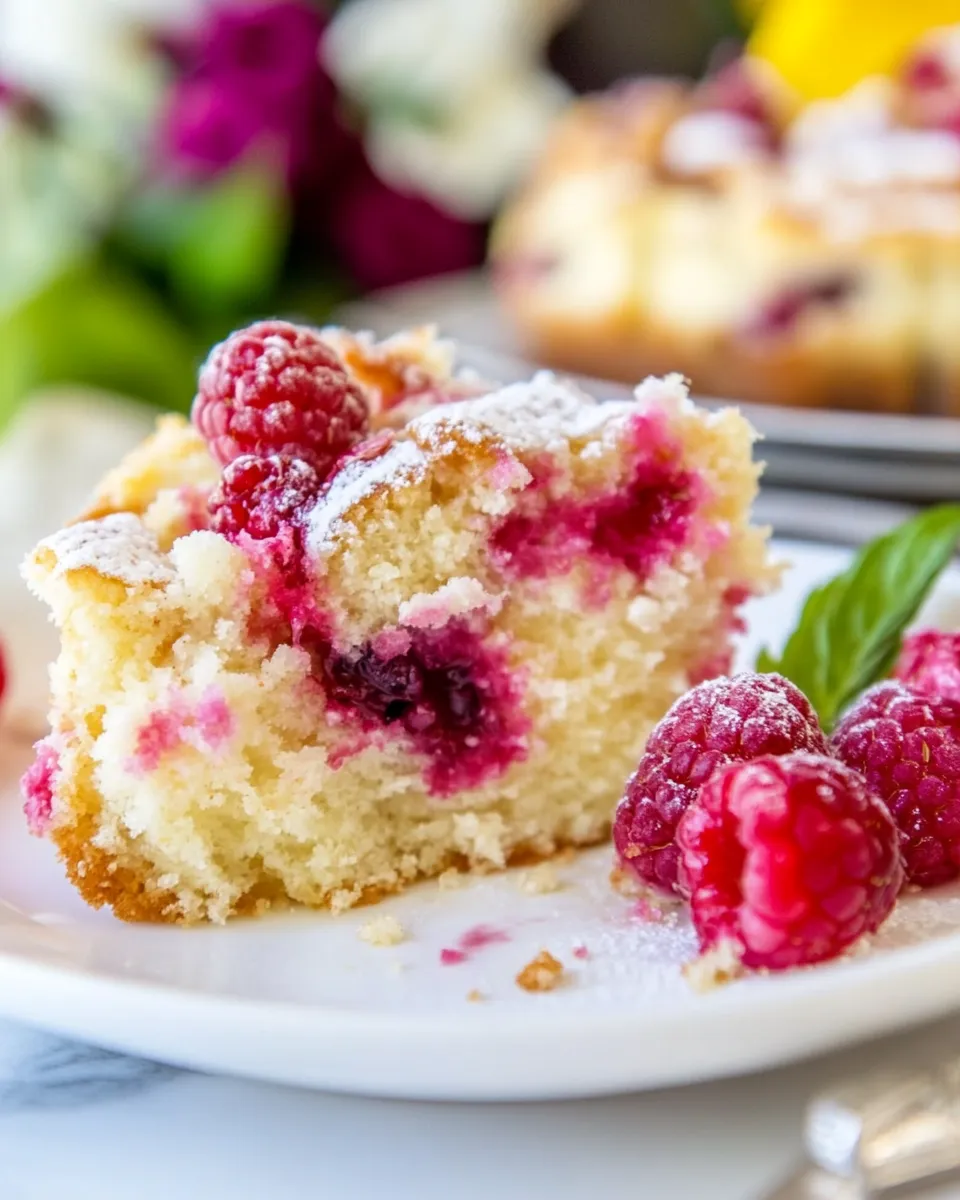 Delicious Raspberry Cream Cheese Coffee Cake shot