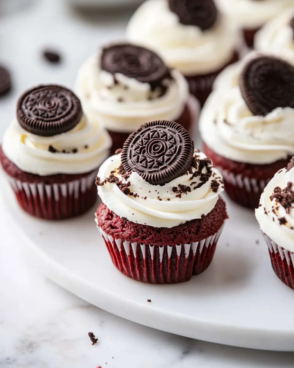 Classic Red Velvet Oreo Cupcakes image