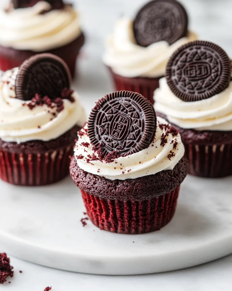 Easy Red Velvet Oreo Cupcakes recipe photo