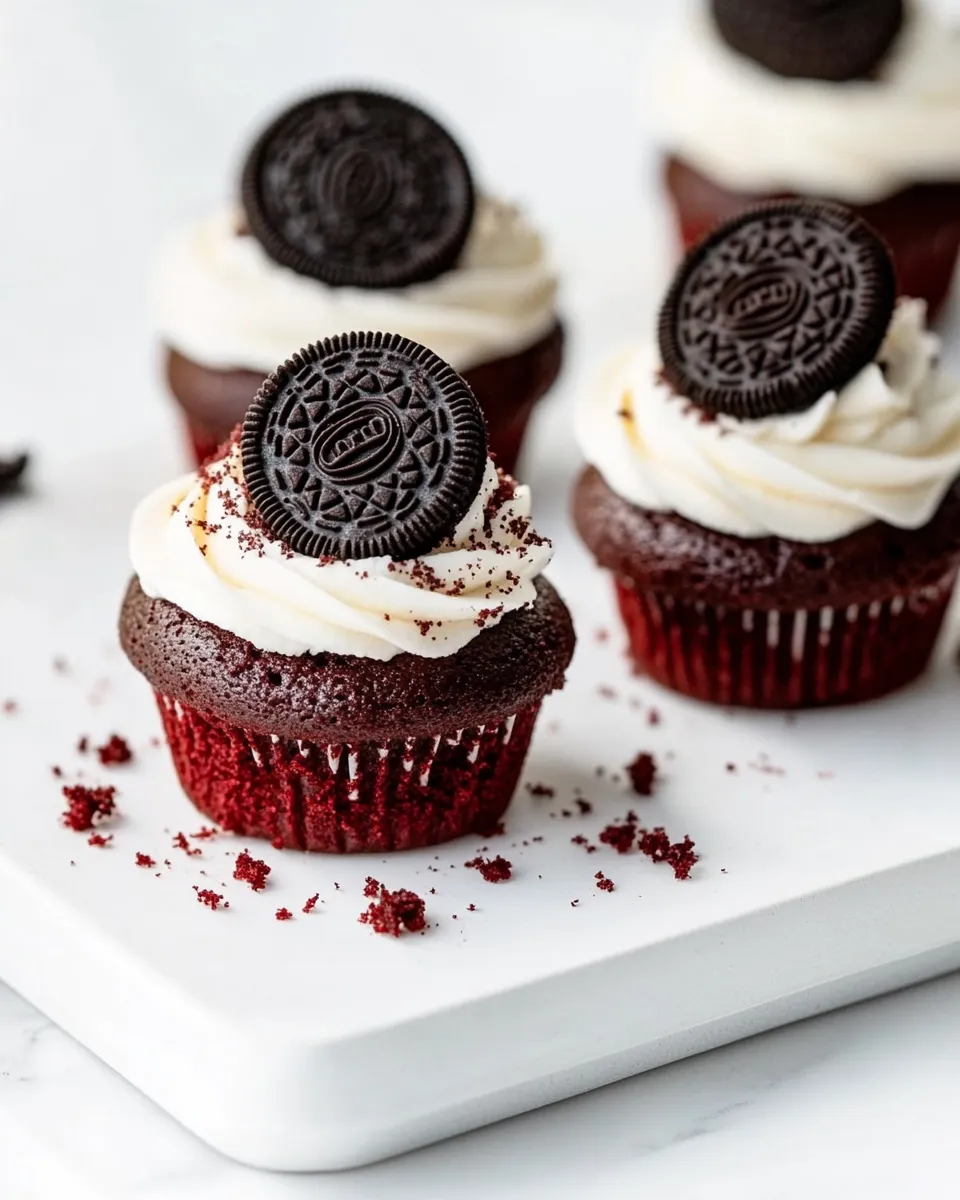 Delicious Red Velvet Oreo Cupcakes shot