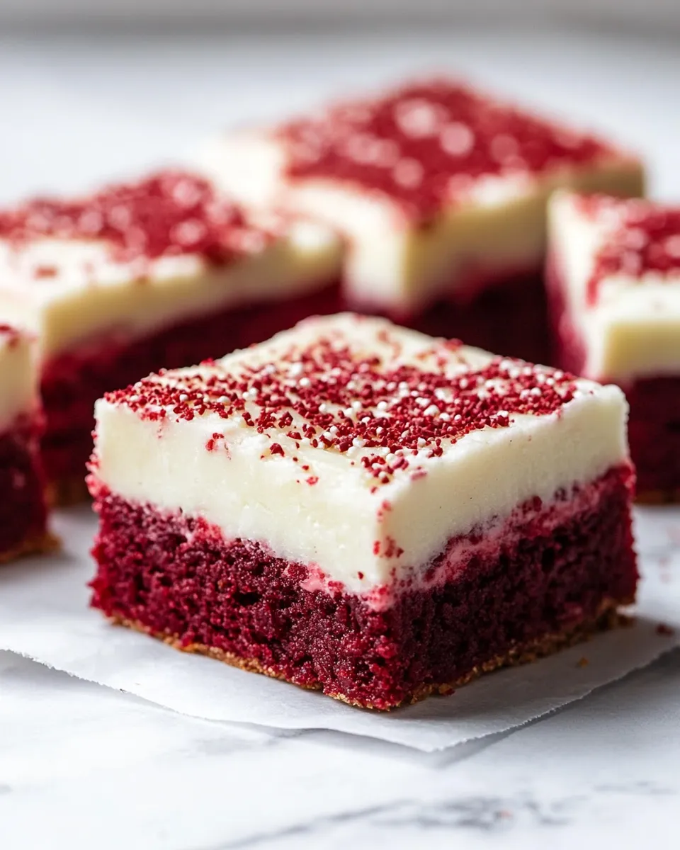 Classic Red Velvet Sugar Cookie Bars shot