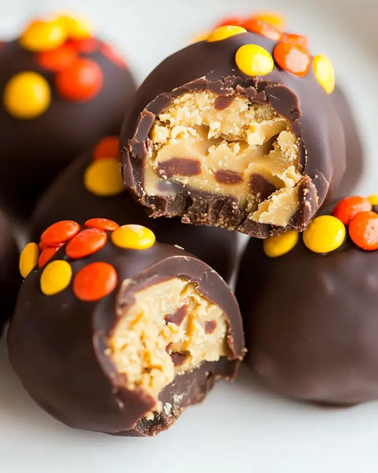 Homemade Reeses Pieces Peanut Butter Truffles photo