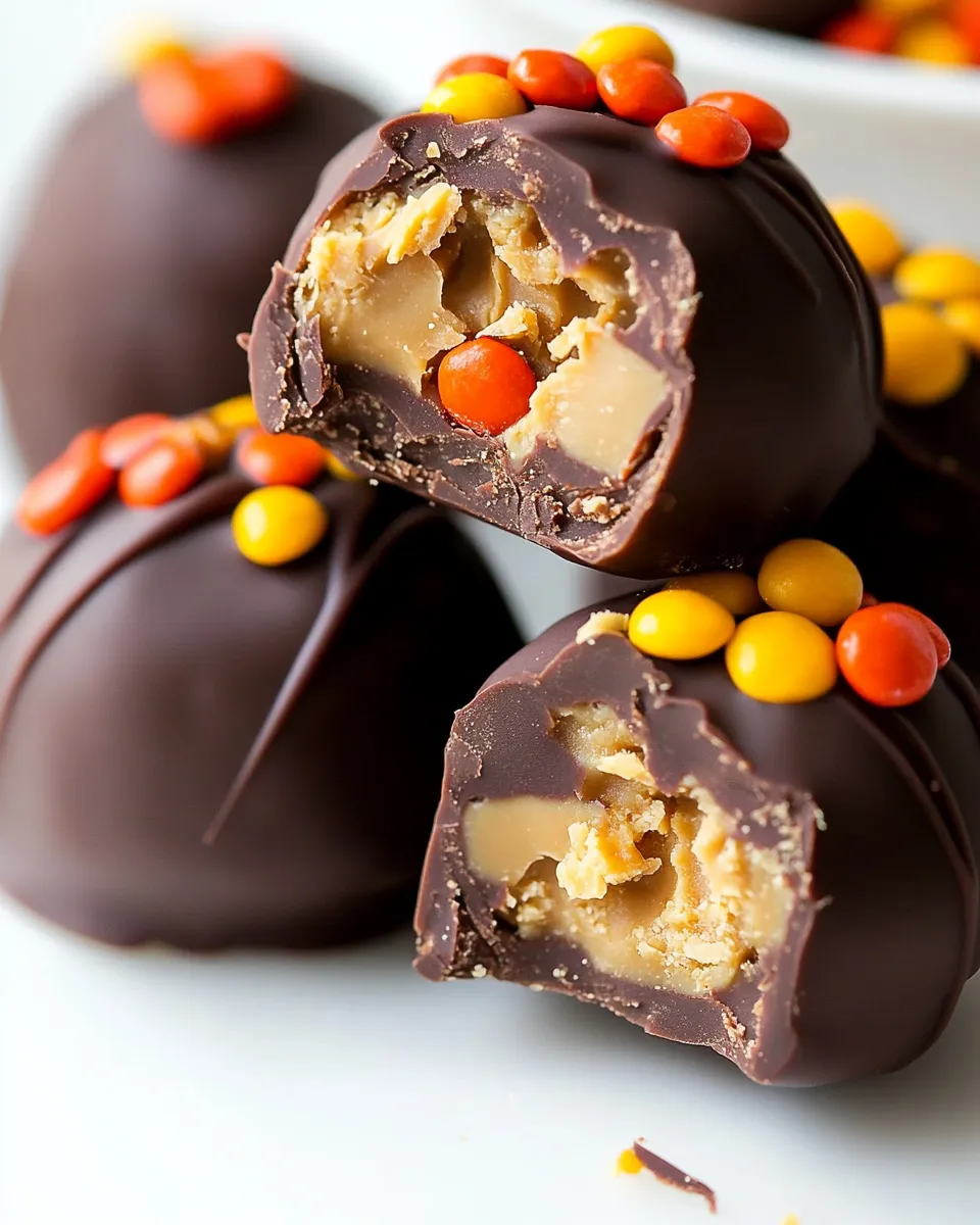 Delicious Reeses Pieces Peanut Butter Truffles image