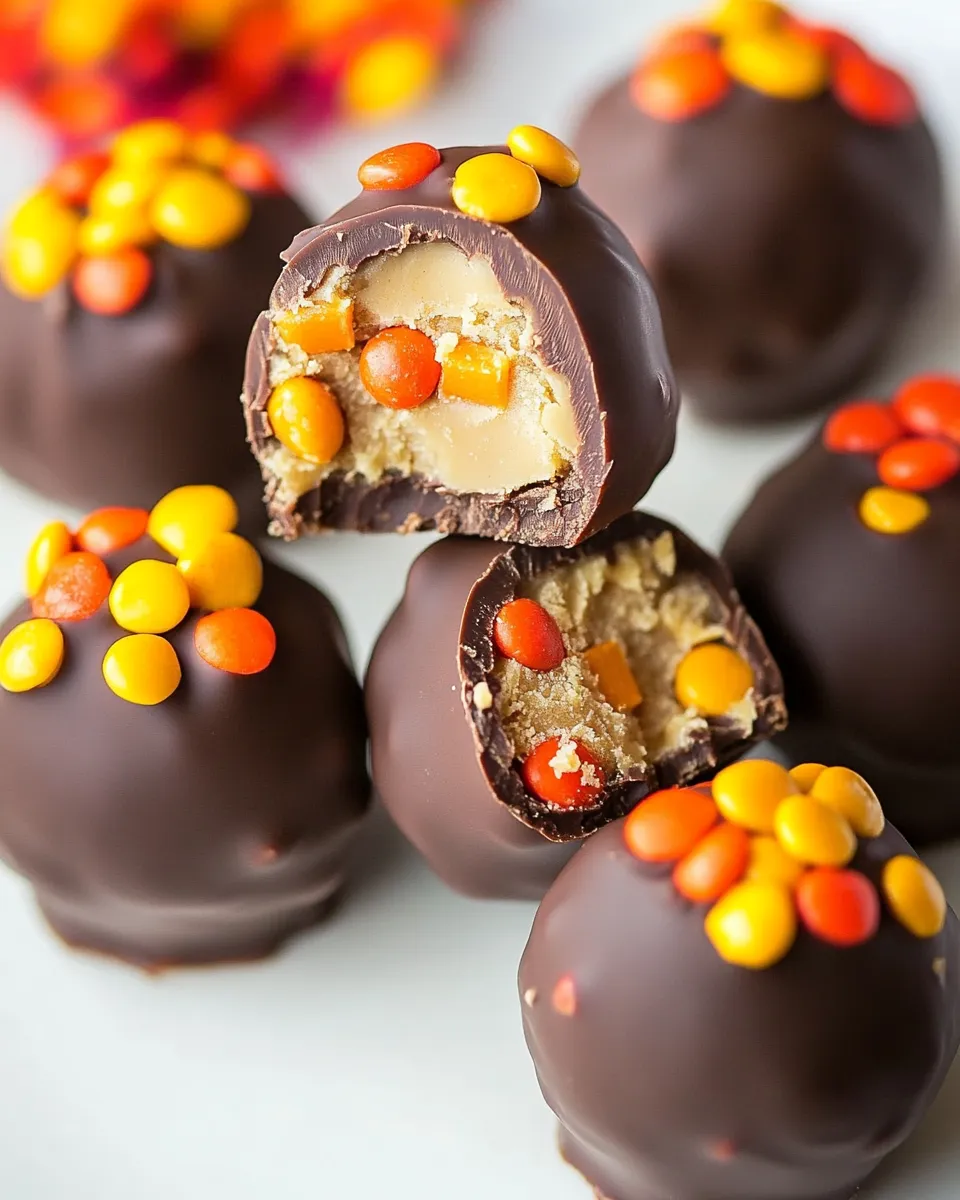 Easy Reeses Pieces Peanut Butter Truffles recipe photo