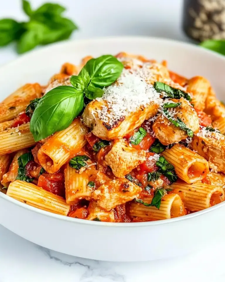 Homemade Rigatoni Arrabbiata with Chicken photo