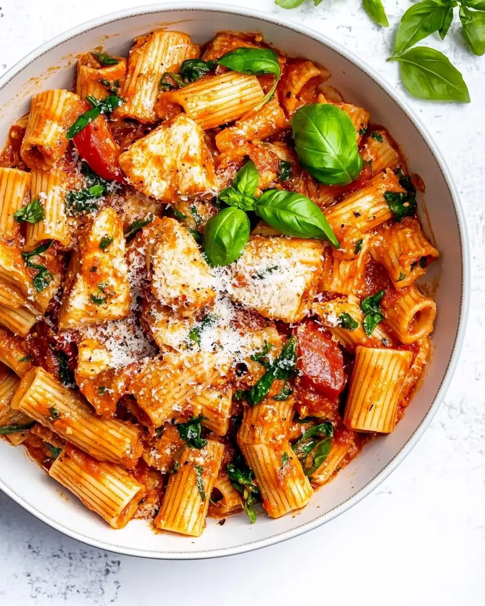 Easy Rigatoni Arrabbiata with Chicken recipe photo