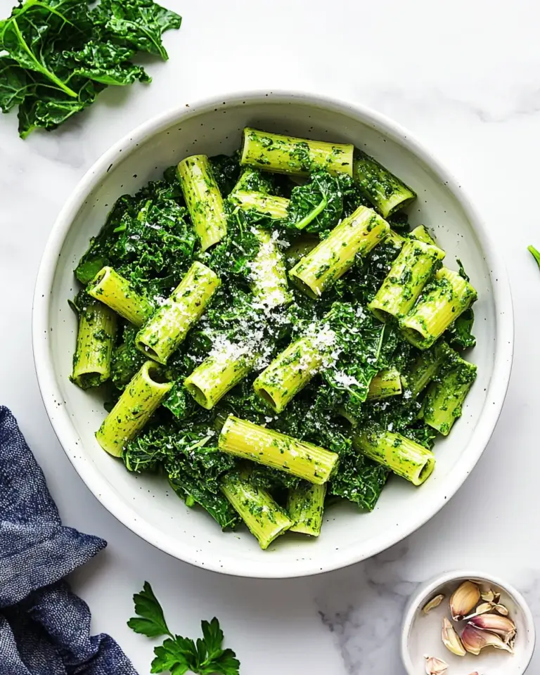 Homemade Rigatoni with Easy Kale Sauce photo