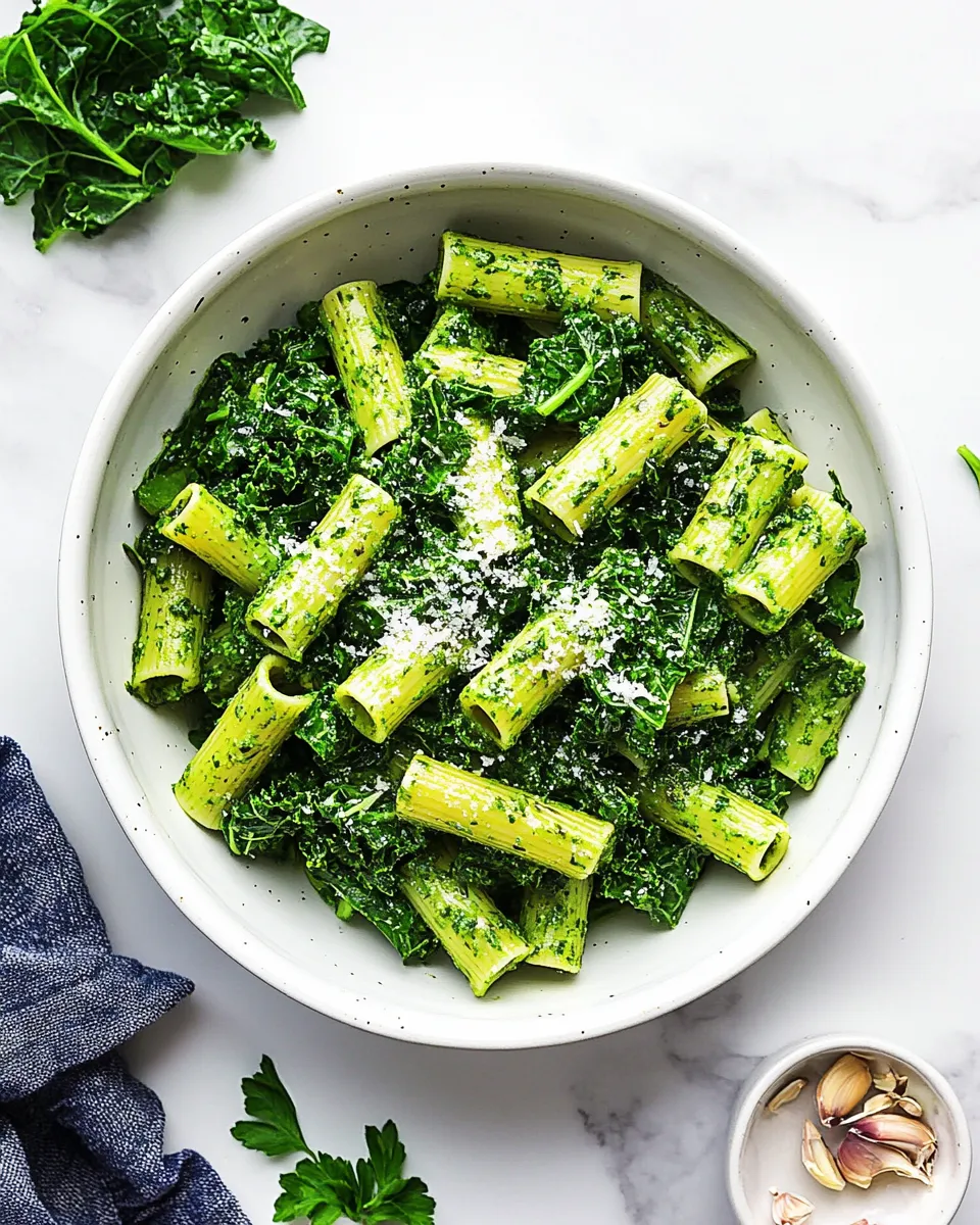 Homemade Rigatoni with Easy Kale Sauce photo