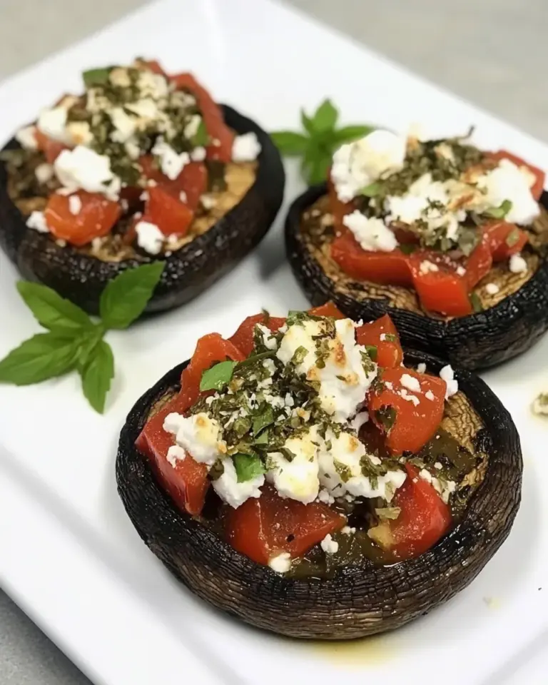Homemade Roasted Portobello Pepper Caps with Goat Cheese photo