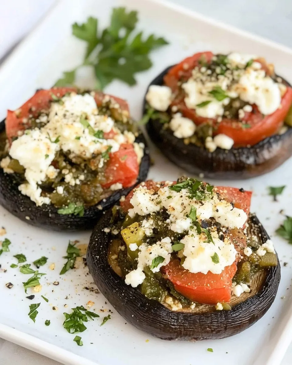 Delicious Roasted Portobello Pepper Caps with Goat Cheese image