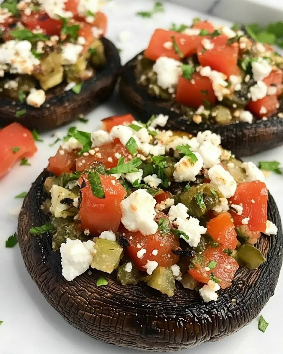 Savory Roasted Portobello Pepper Caps with Goat Cheese dish photo