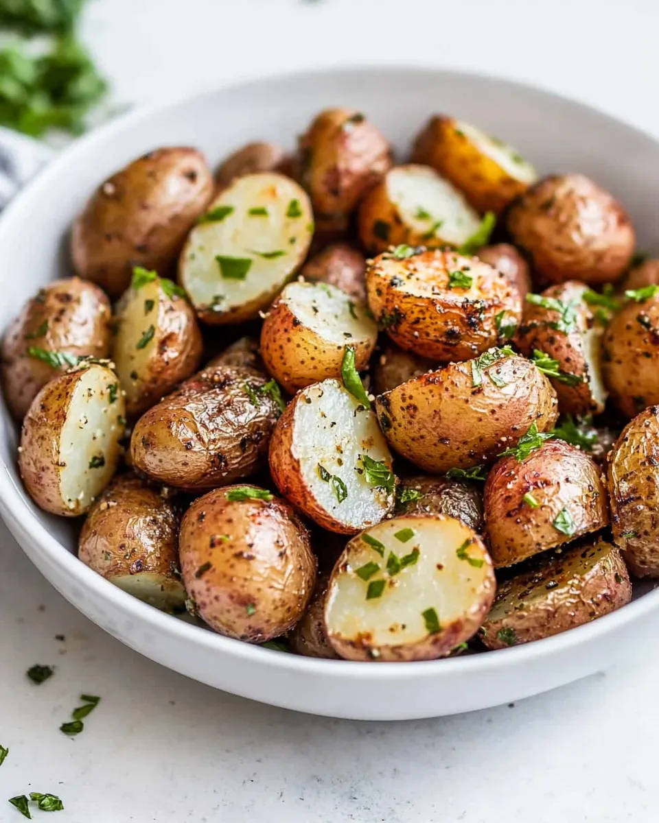 Homemade Roasted Red Potatoes with Garlic and Herbs shot