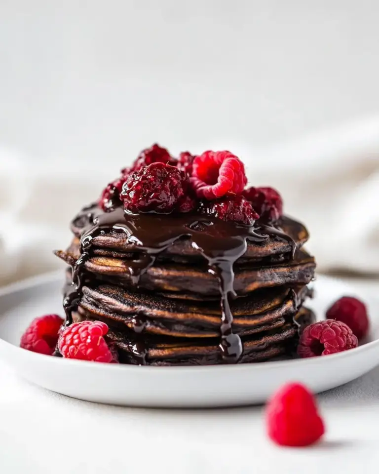 Homemade Romantic Chocolate Raspberry Pancakes photo