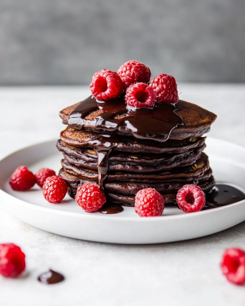 Easy Romantic Chocolate Raspberry Pancakes recipe photo