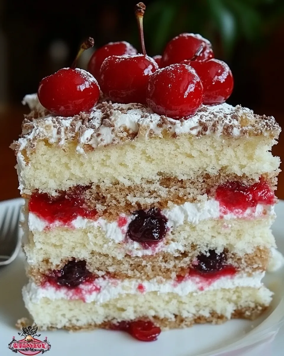 Homemade Russian Cherry Layer Cake photo
