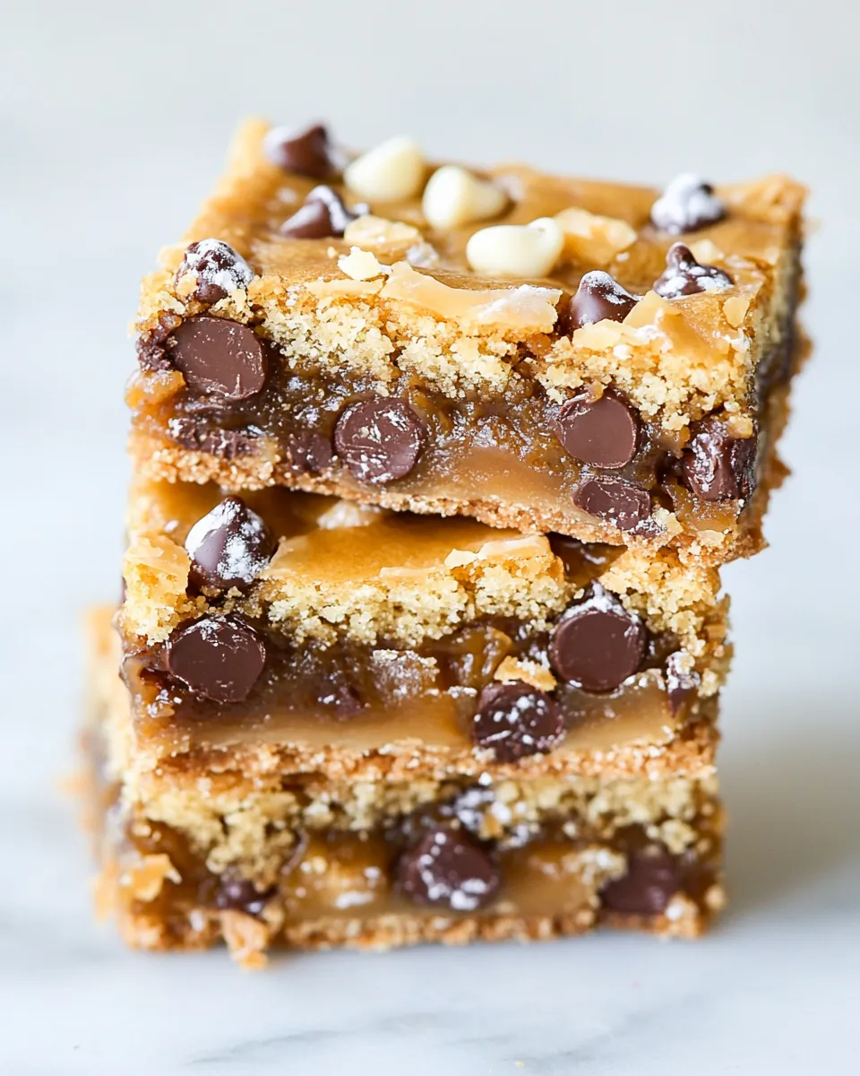 Delicious Salted Caramel Chocolate Chip Cookie Bars image