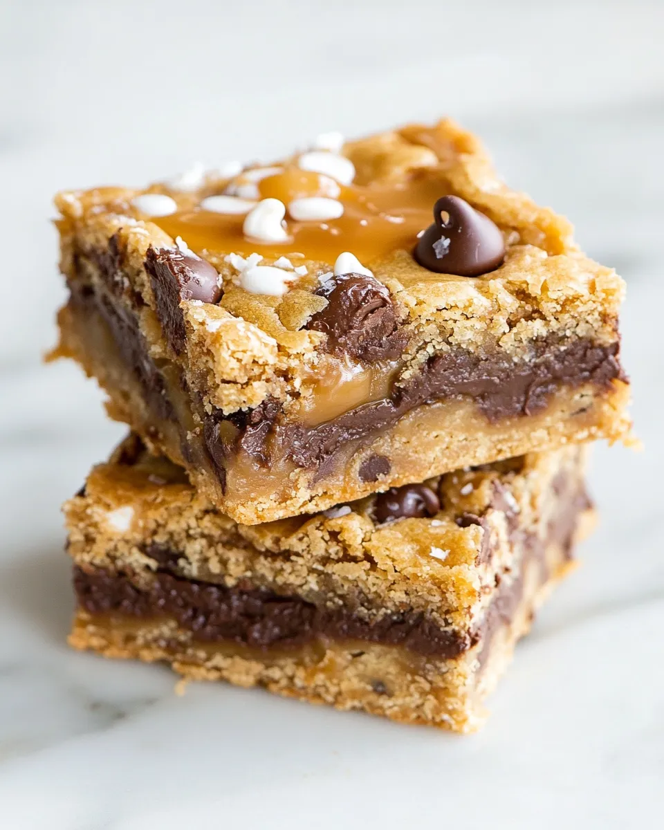 Easy Salted Caramel Chocolate Chip Cookie Bars recipe photo