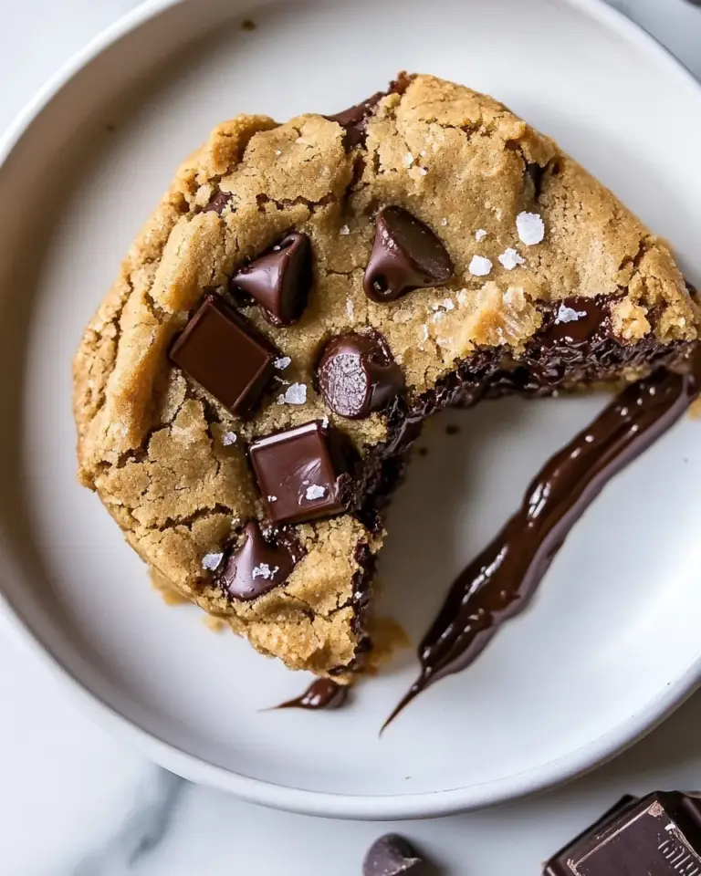 Easy Salted Chewy Gooey Chocolate Chip Skillet Cookie. image