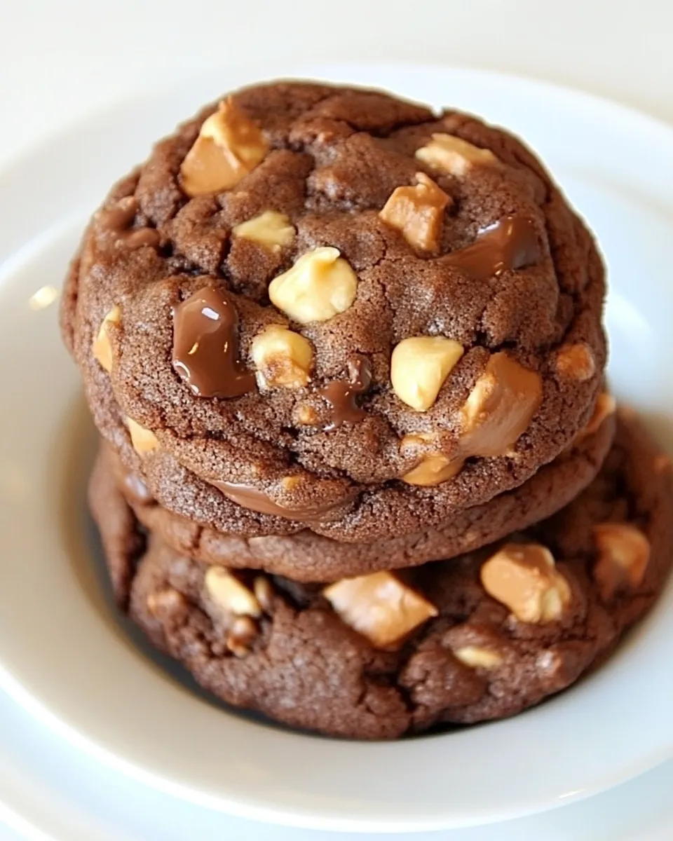 Easy Salted Double Chocolate Peanut Butter Cookies photo