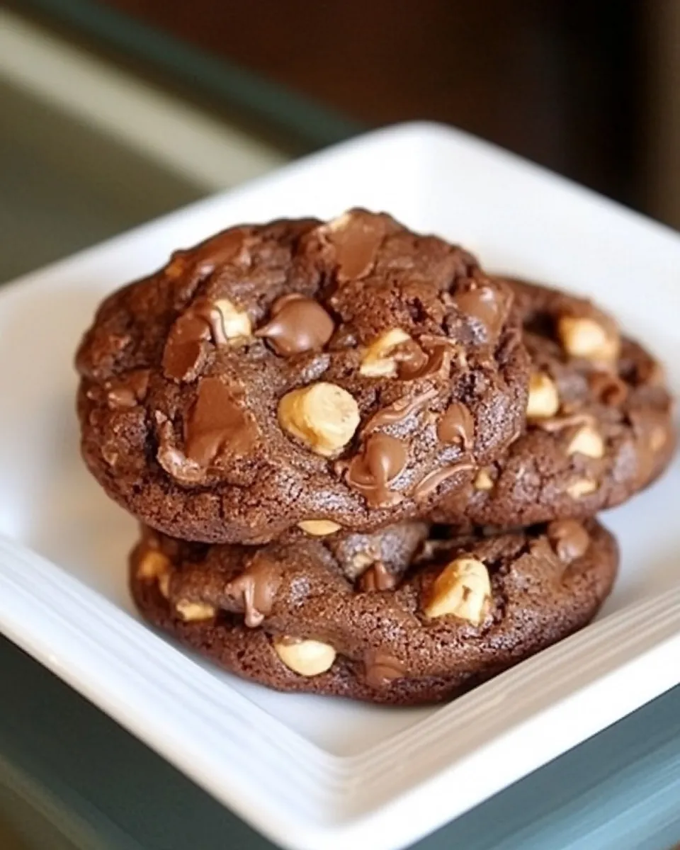 Delicious Salted Double Chocolate Peanut Butter Cookies image