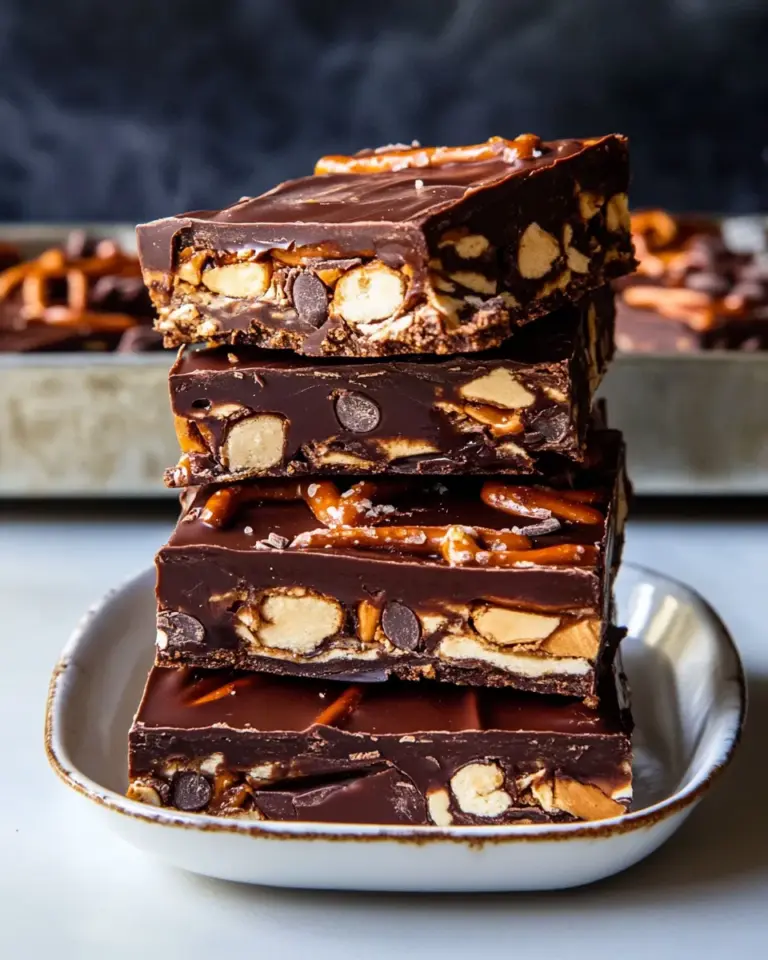 Tasty Salted Pretzel Chocolate Chip Cookie Snickers Bars. recipe photo