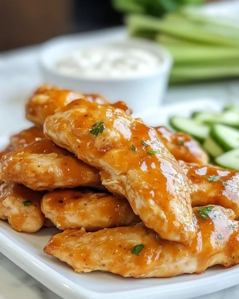 Homemade Saucy Buffalo Chicken Tenders No breading photo
