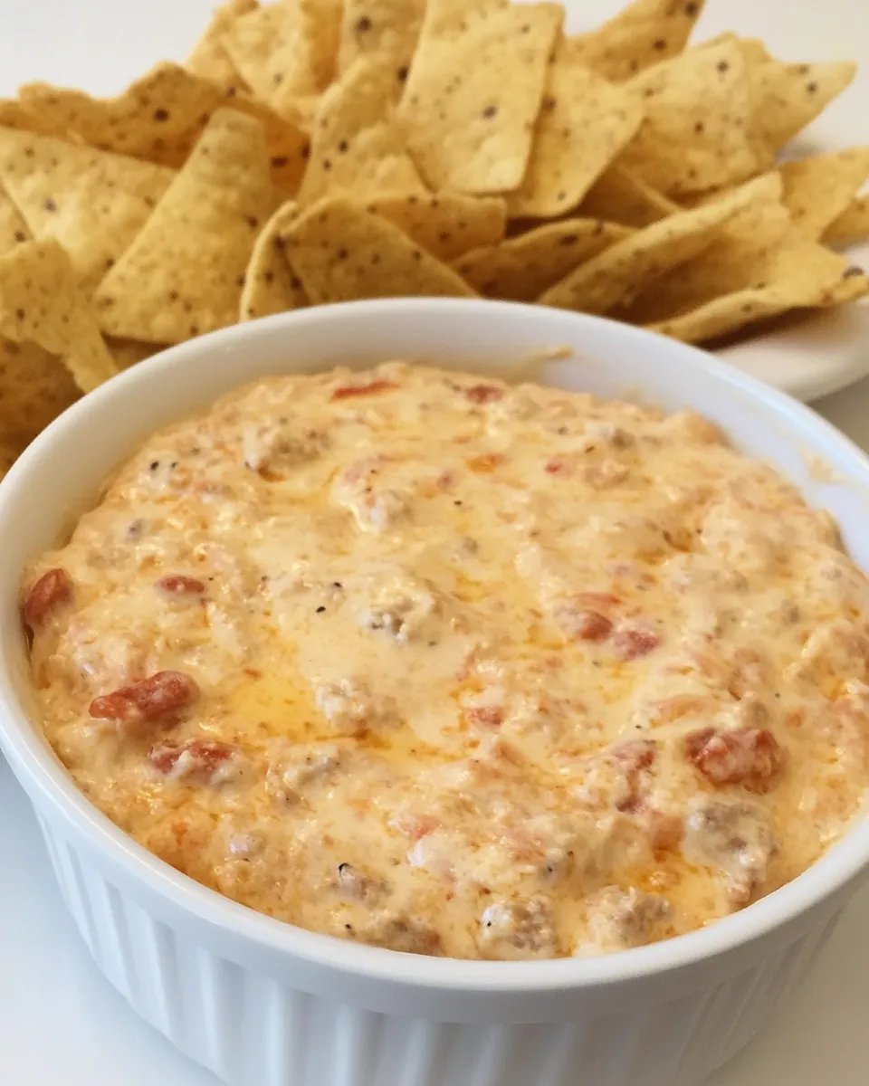Delicious Sausage Cream Cheese Dip shot