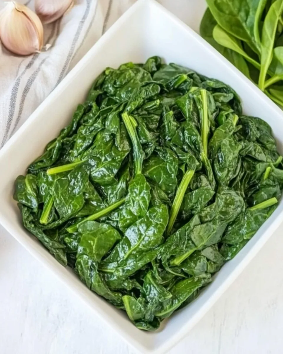 Healthy Sauteed Spinach dish photo