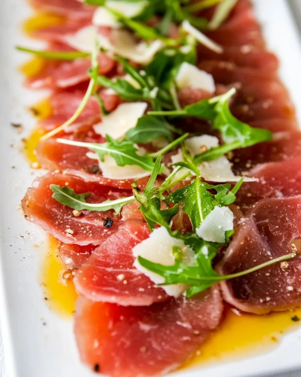 Homemade Seared Pepper Beef Carpaccio photo