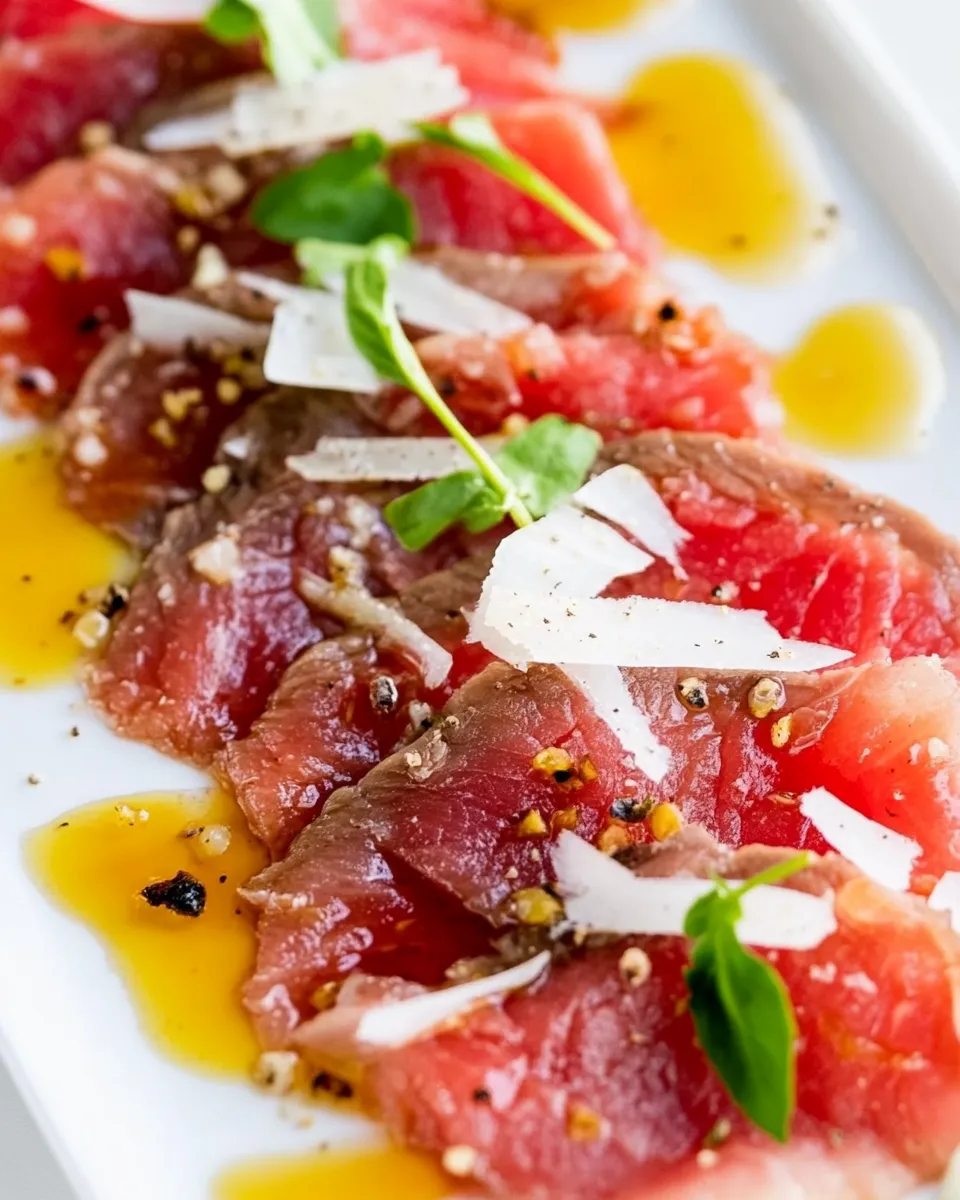 Delicious Seared Pepper Beef Carpaccio image