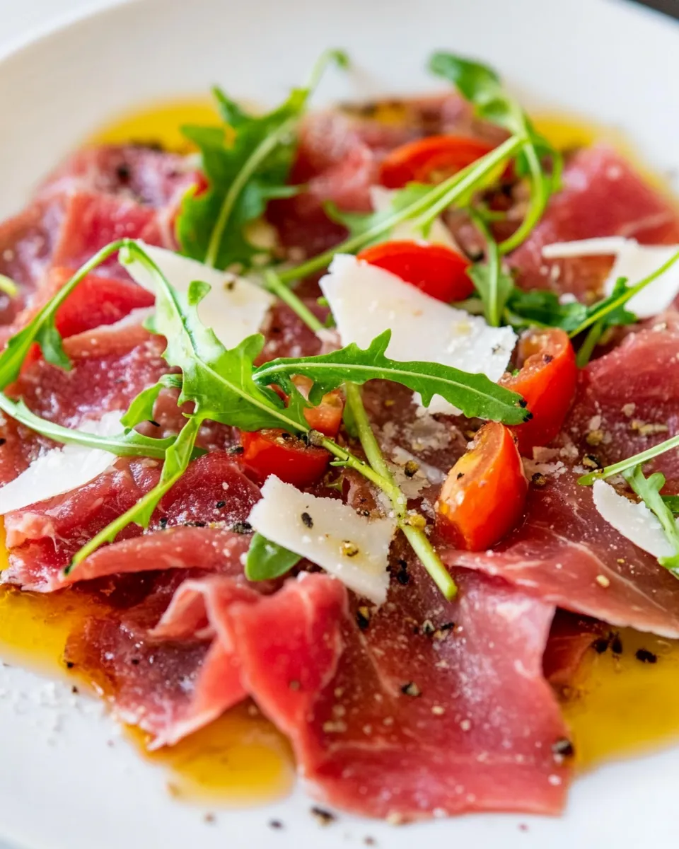 Tasty Seared Pepper Beef Carpaccio dish photo