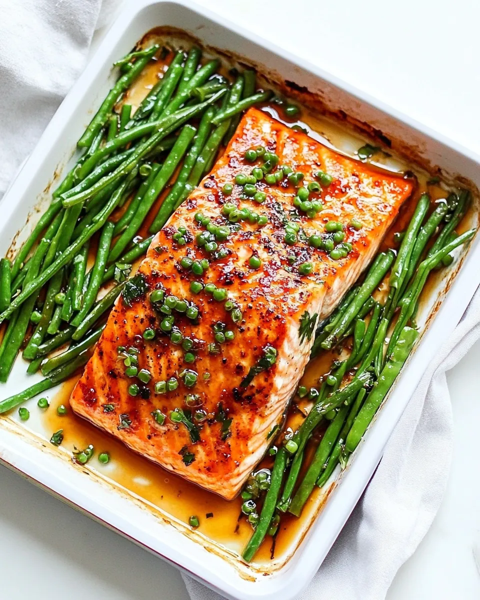 Quick Sheet Pan Ginger Soy Glazed Salmon shot