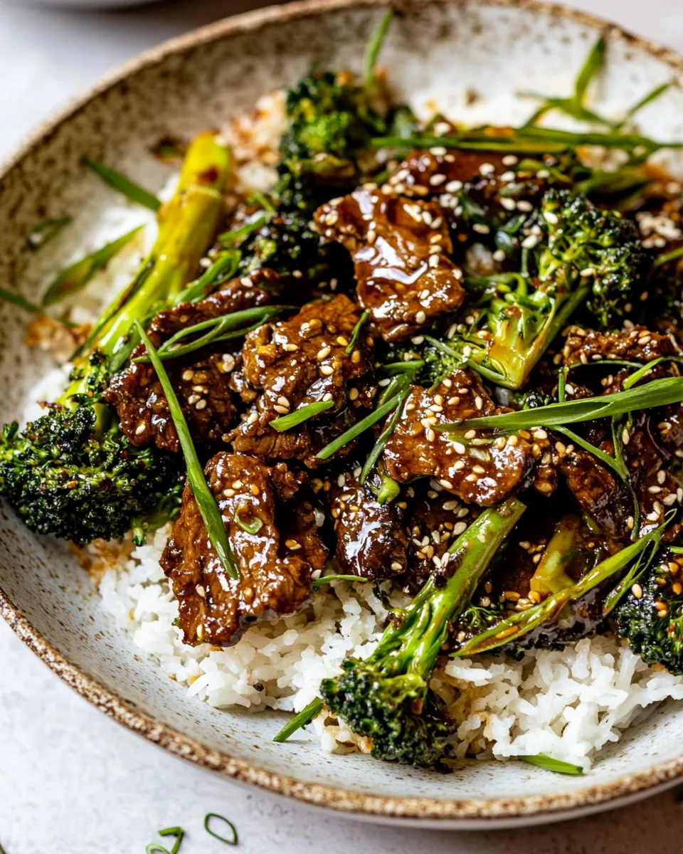 Easy Sheet Pan Spicy Ginger Sesame Beef and Broccoli. recipe photo