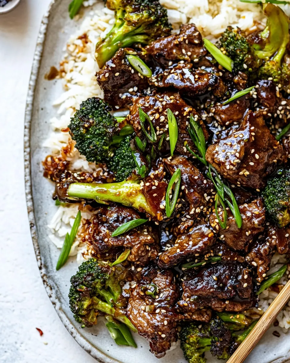 Tasty Sheet Pan Spicy Ginger Sesame Beef and Broccoli. shot