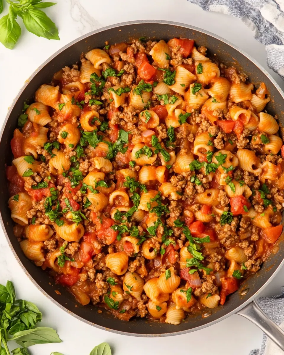Quick Simple Ground Beef Pasta Skillet image