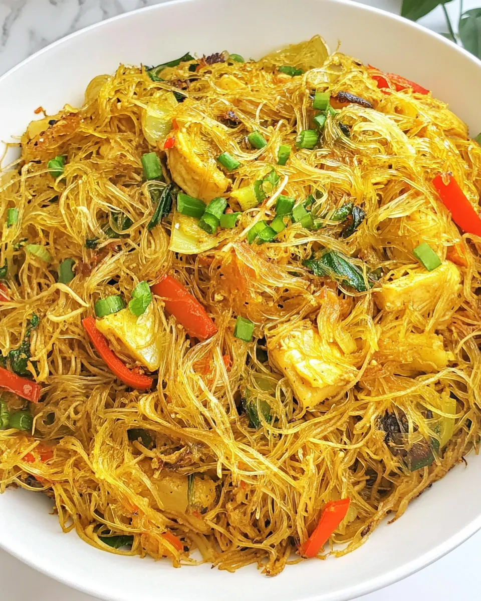 Delicious Singapore Noodles shot