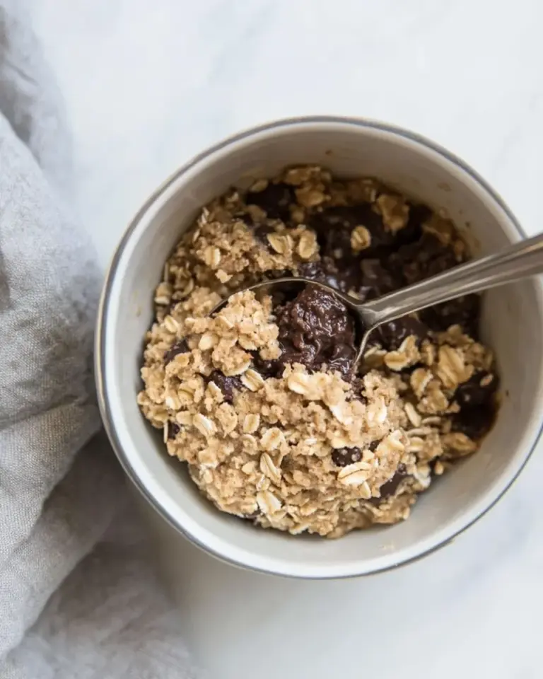 Homemade Single-Serve Vegan Oatmeal Cookie in a Mug photo