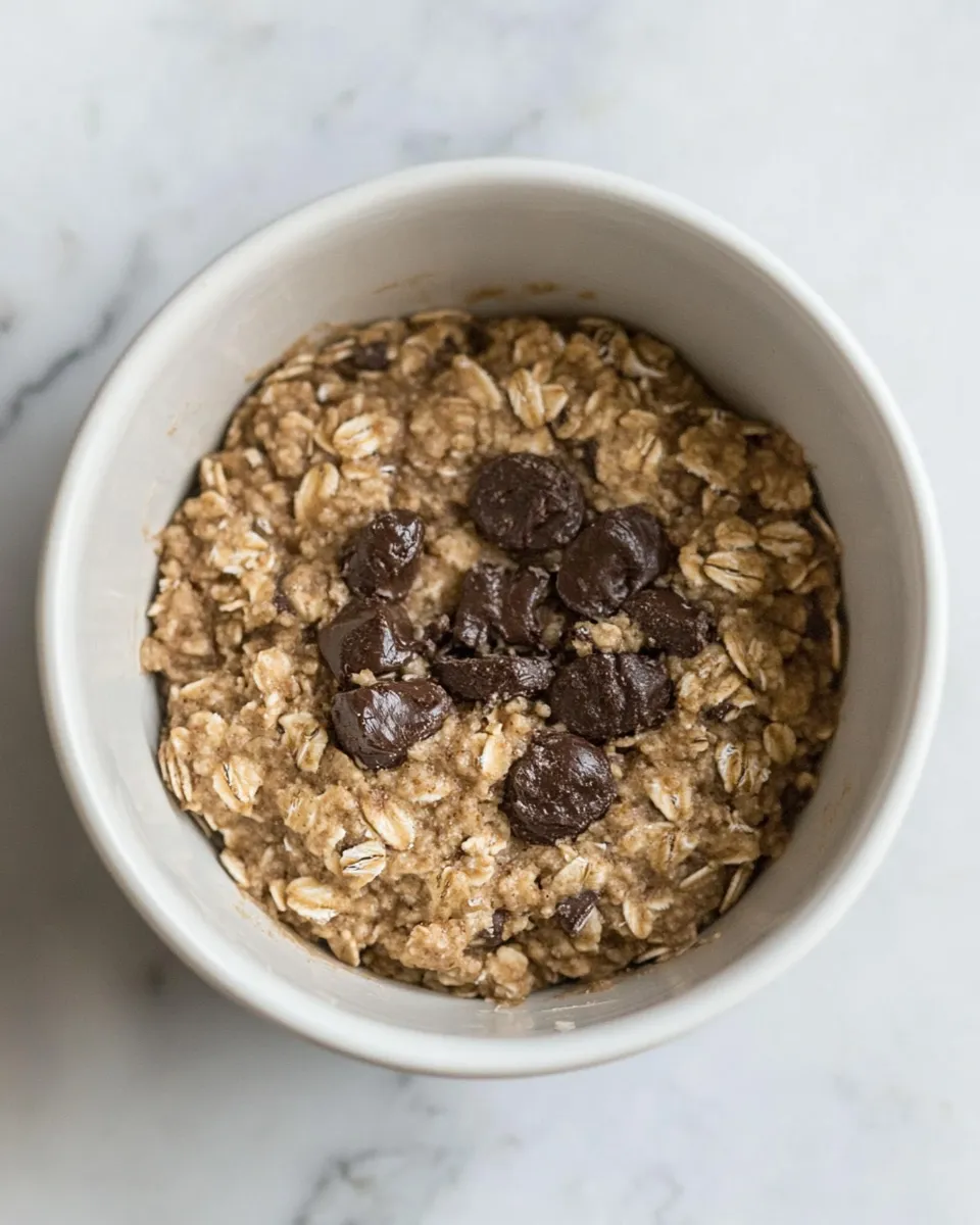 Delicious Single-Serve Vegan Oatmeal Cookie in a Mug shot