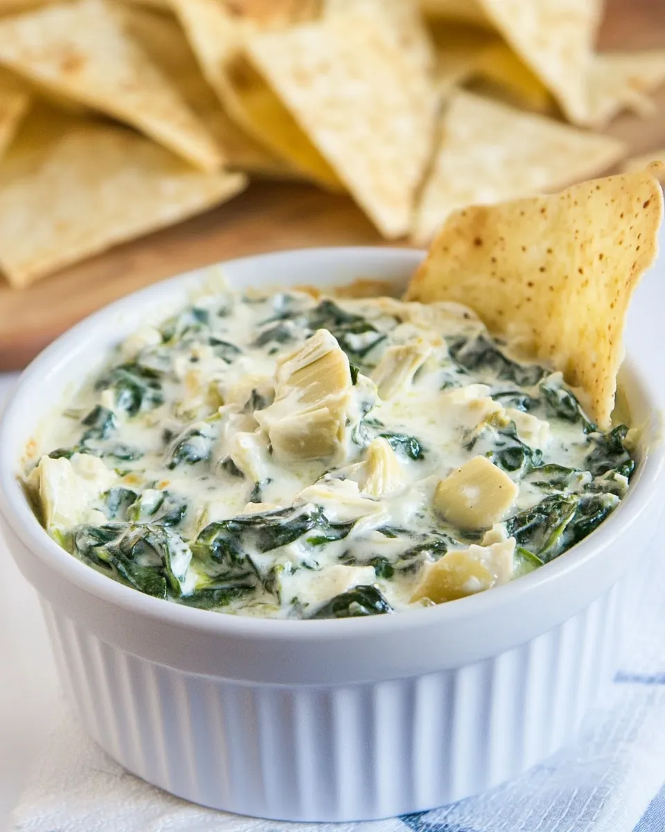Delicious Skinny Spinach and Artichoke Dip Recipe dish photo