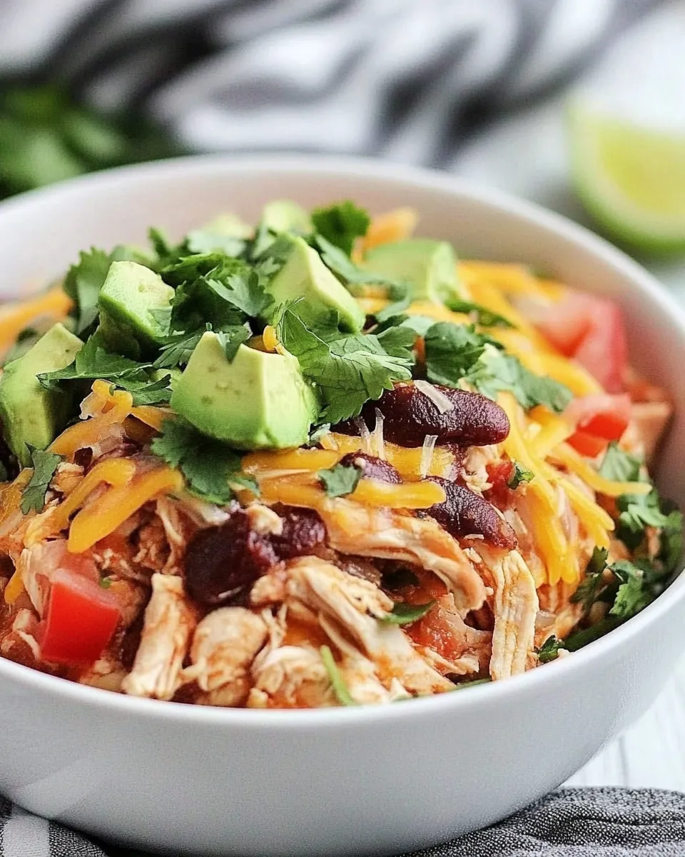 Quick Slow Cooker Mexican Chicken food shot