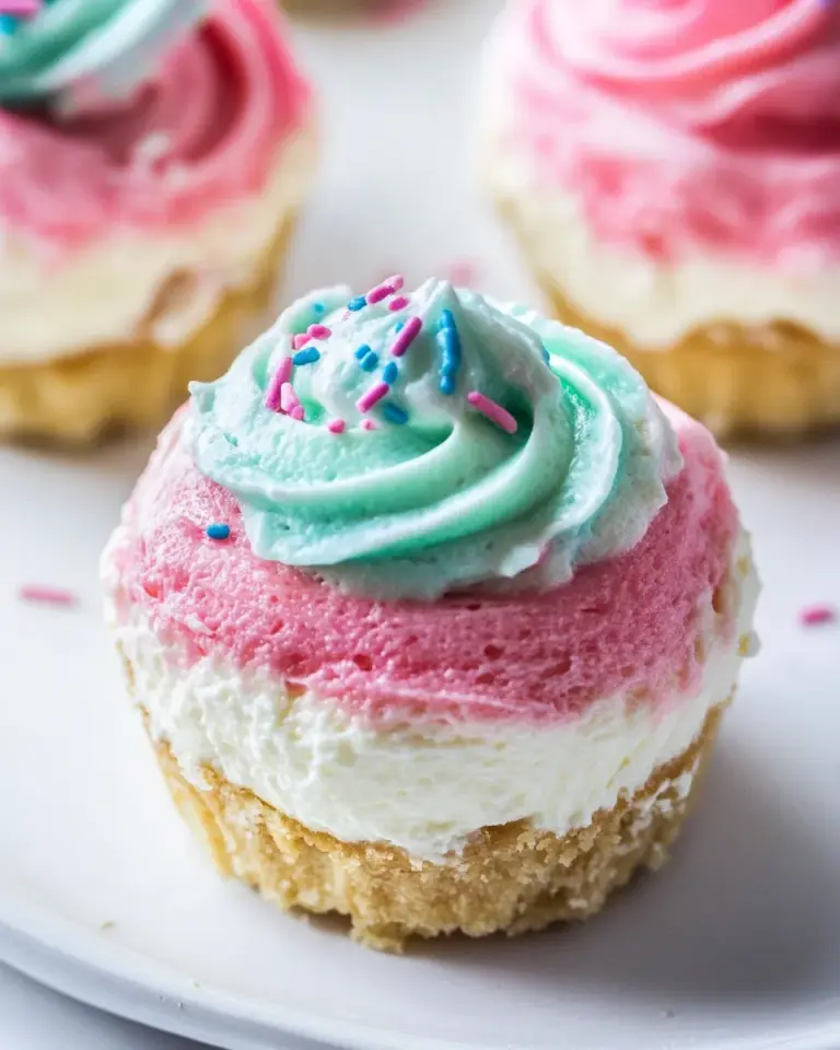 Homemade Small-batch No-bake Unicorn Cheesecakes photo