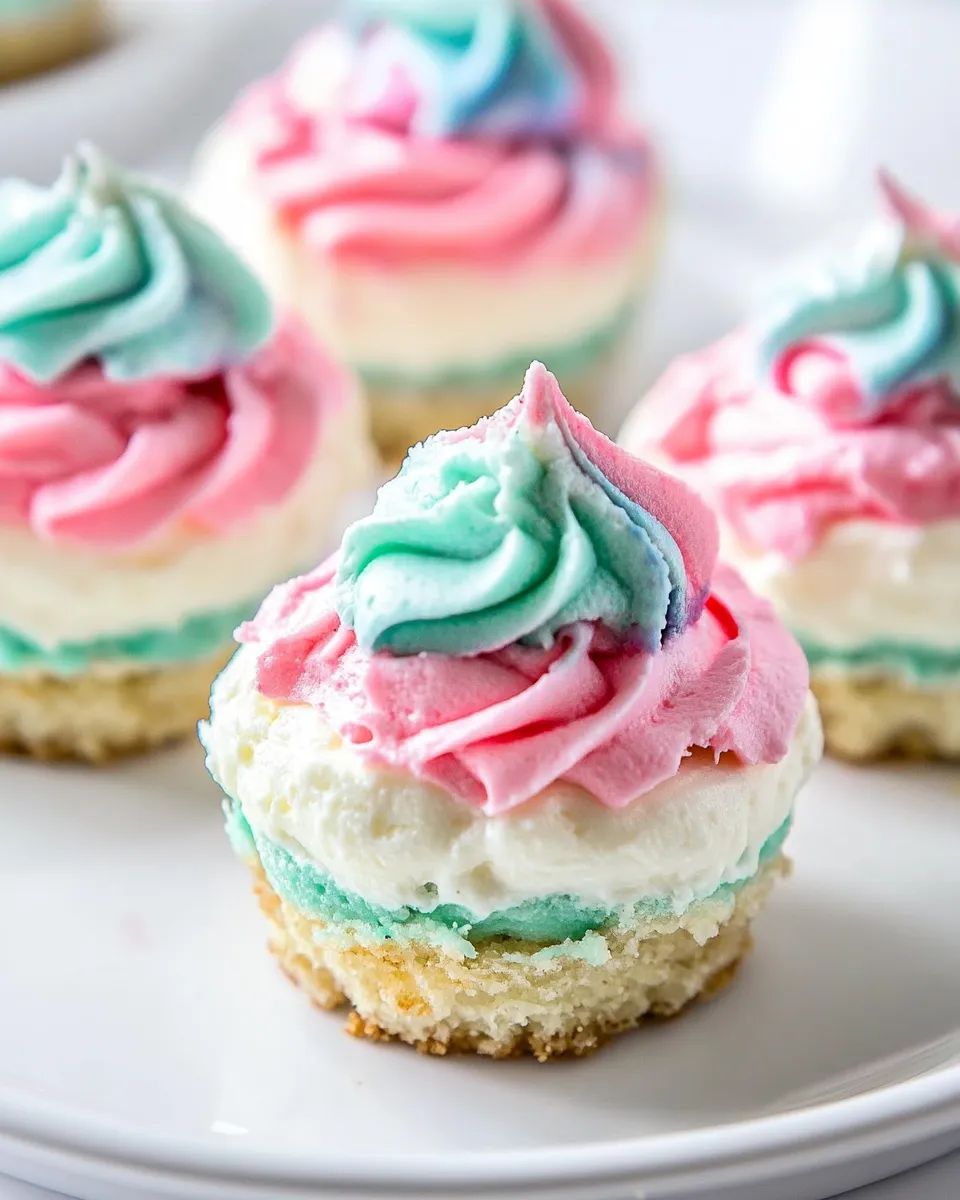 Delicious Small-batch No-bake Unicorn Cheesecakes shot