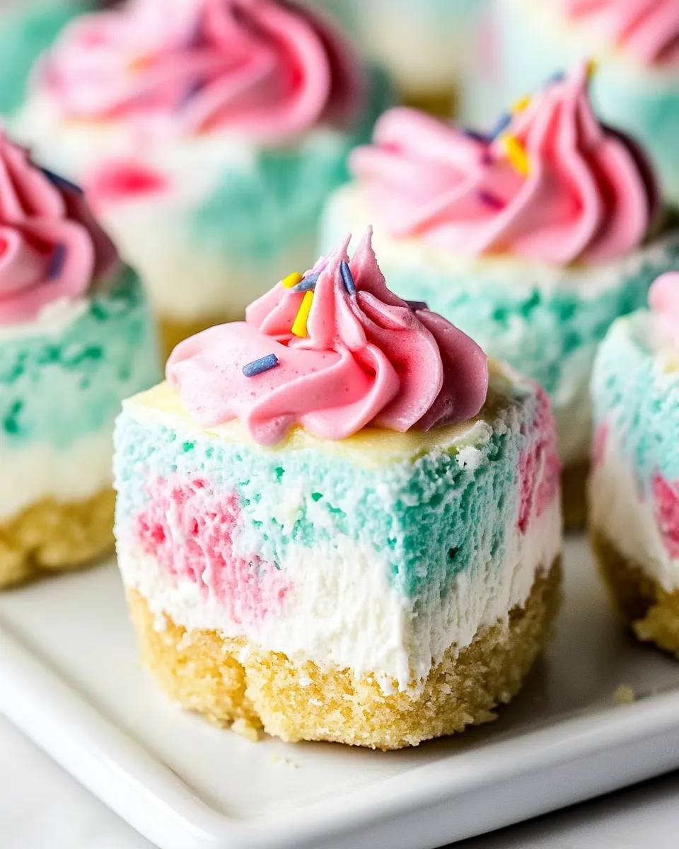 Quick Small-batch No-bake Unicorn Cheesecakes dish photo