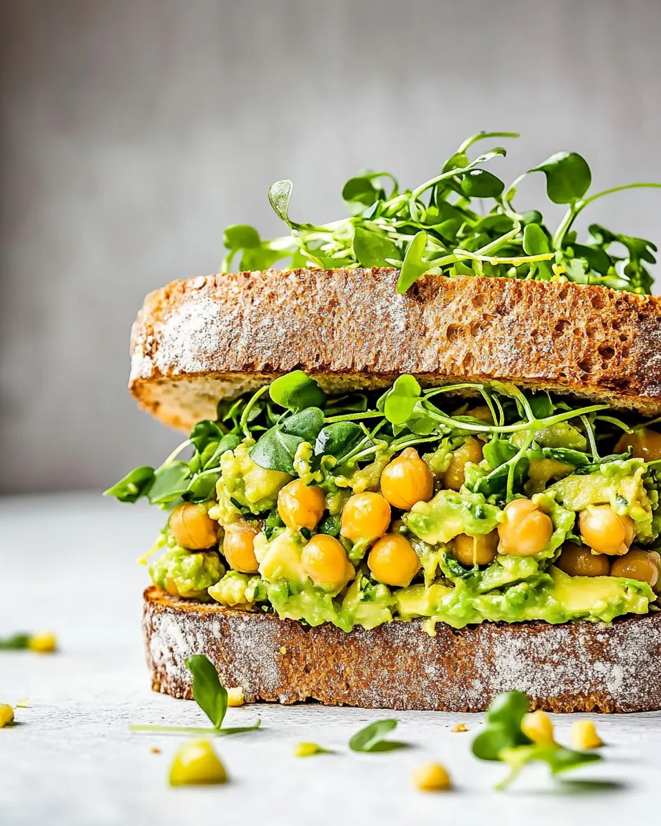 Delicious Smashed Chickpea & Avocado Salad Sandwich image