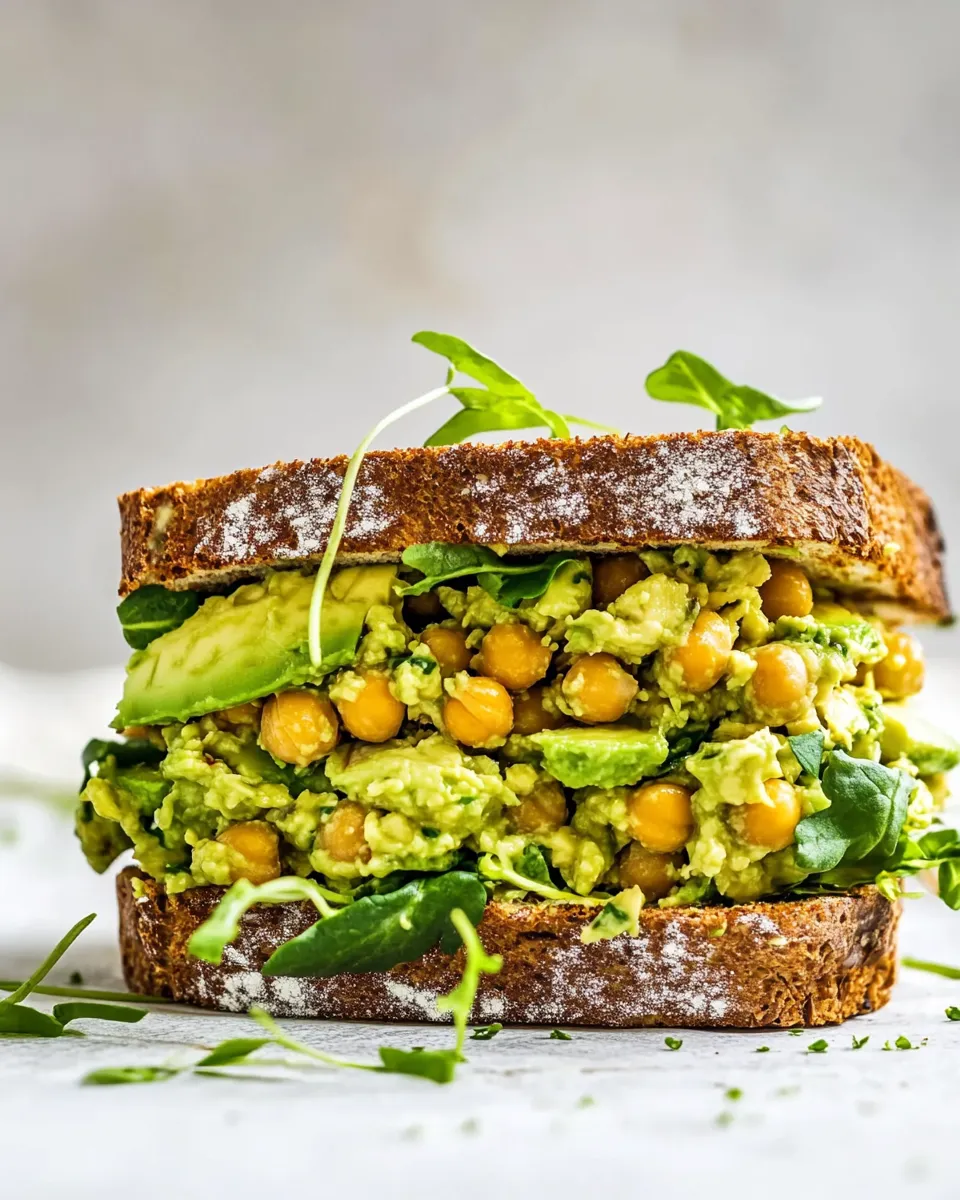 Healthy Smashed Chickpea & Avocado Salad Sandwich recipe photo